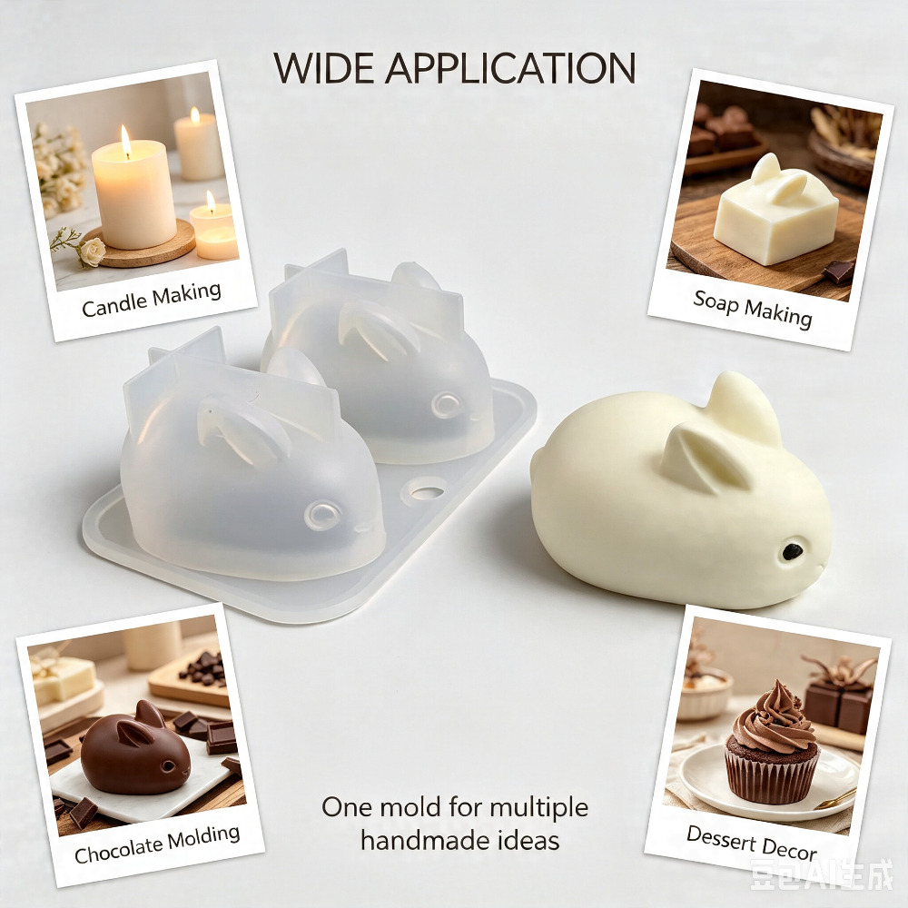 3D Mini Rabbit Silicone Mold F - Bunny Cake Mold 评论和价格