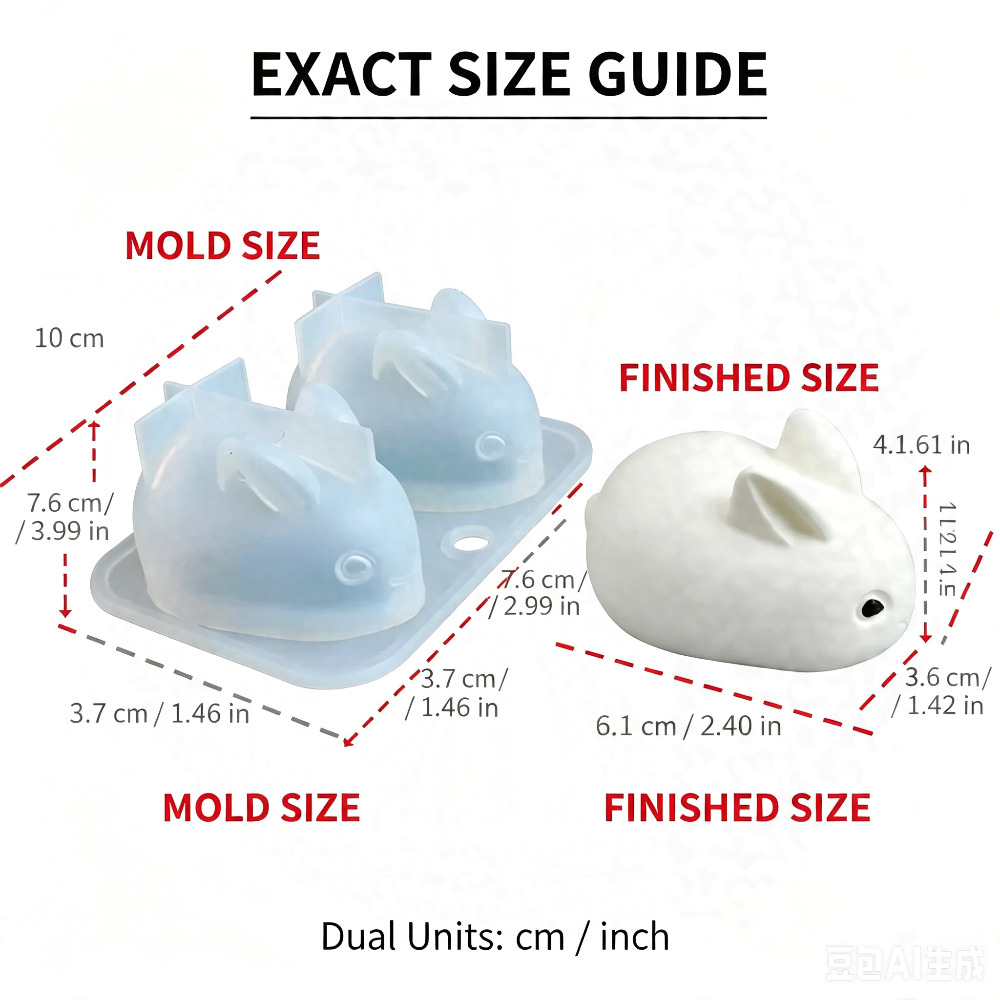 3D Mini Rabbit Silicone Mold F - Bunny Cake Mold 评论和价格