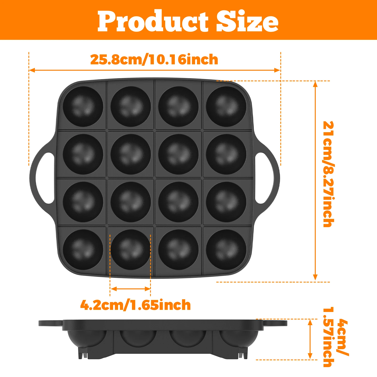 16 Holes Takoyaki Pan Cast Alu - Takoyaki Grill Plate 评论和价格
