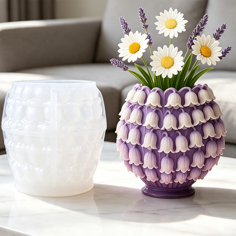 3D Lily of the Valley Vase Sil - Potsticker Mold 评论和价格